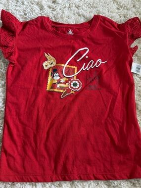 Disney Epcot Red 'Ciao' Girls' Short Sleeve Top